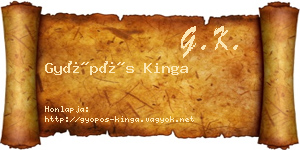 Gyöpös Kinga névjegykártya